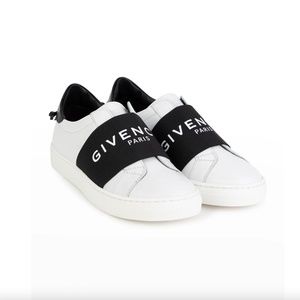 NIB $450 Givenchy Kid's Urban Street Logo Bicolor Elastic-Strap Sneakers -12.5US